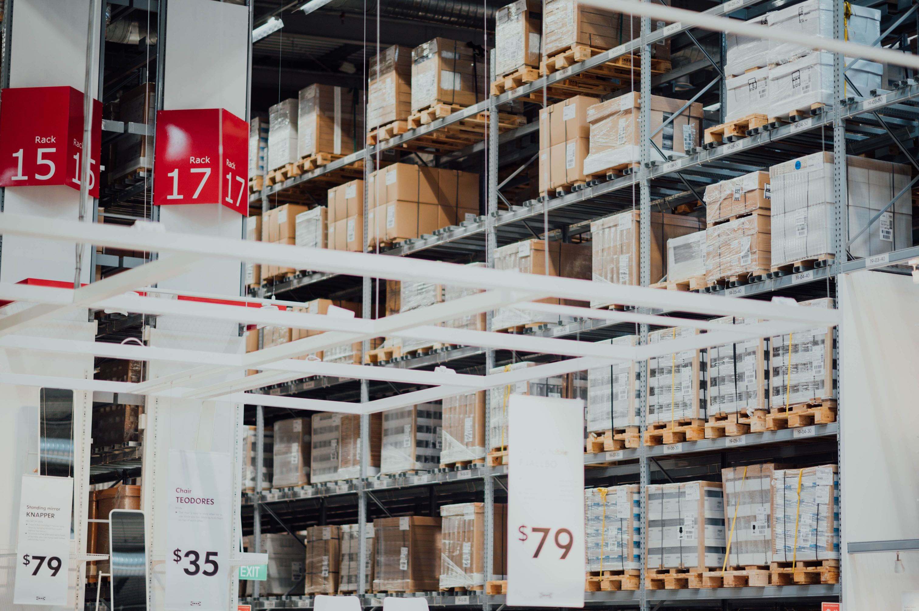 warehouse shelves